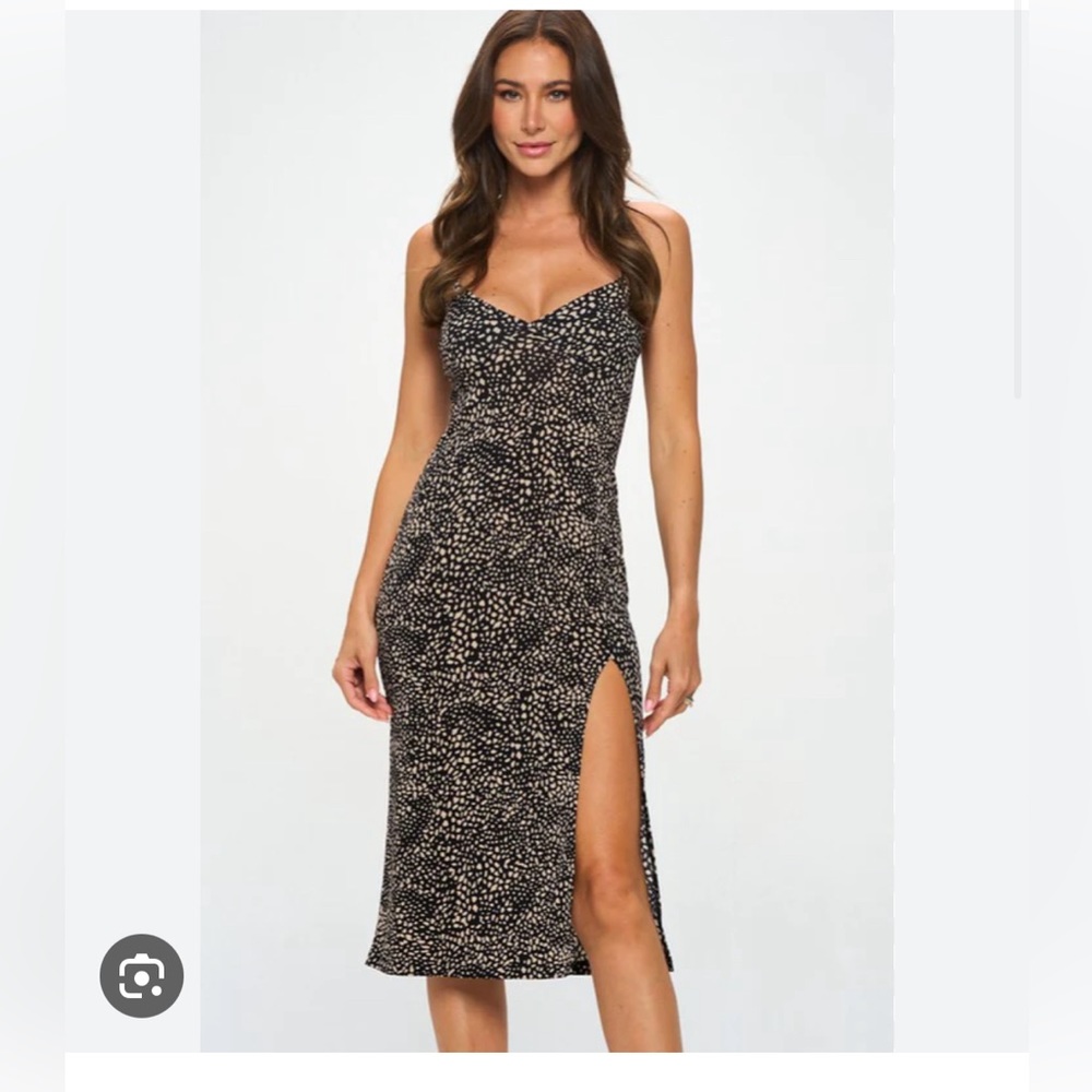 Lovely Dress Brand Black Dress with Slit | Size L | Worn 1x & dry cleaned